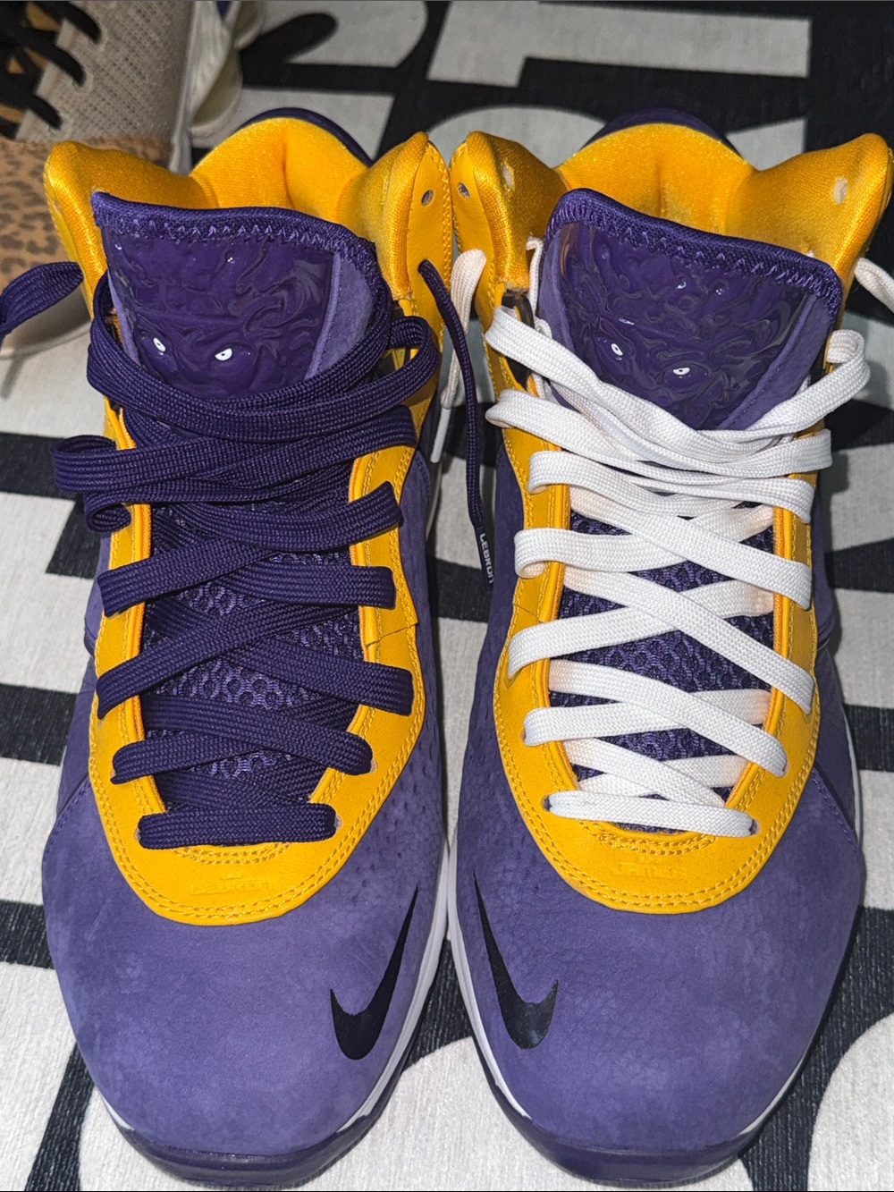Nike Men’s Purple & Yellow High-Top Basketball Sneakers